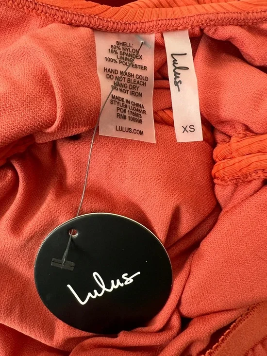 Lulus Sunny Side Rust Orange Ribbed One Piece Swimsuit Size XS - Picture 7 of 9